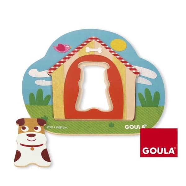 Träpussel Tobys nisch - GOULA - Djur - 3 träbitar
