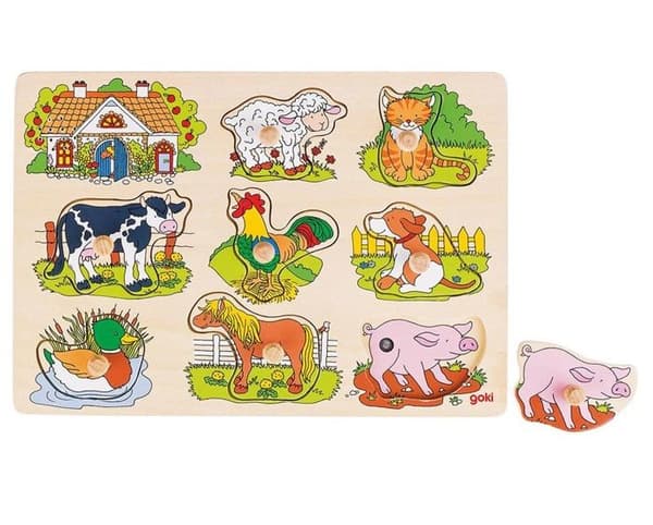 Farm Animals Puzzle - GOKI - Mindre än 100 bitar - Baby - Från 12 månader