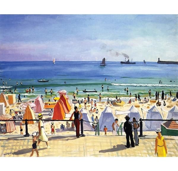 Träkonstpussel 350 bitar: Stranden i Sables d'Olonne, Albert Marquet aille Unik Unik färg