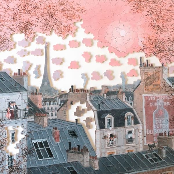 Michèle Wilson Puzzle - Pink Sky in Winter av Delacroix - WILSON JEUX
