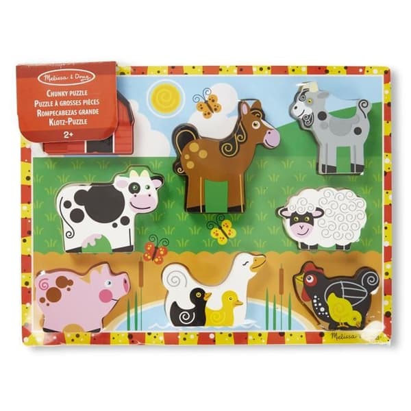 Farm Animals träpussel - MELISSA &amp; DOUG - 9 bitar - Blandat - Från 2 år