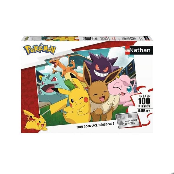 Pussel 100 bitar: Pikachu och Pokémon