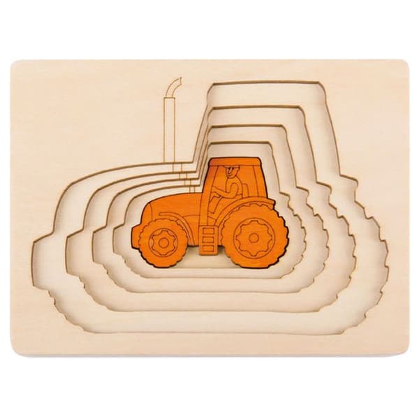 Hape Toys - 5 traktorer i 1 pussel - HAPE