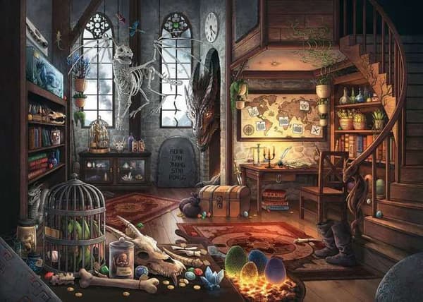 Escape Puzzle 759 bitar - Drakens lya - Ravensburger - Fantasitema - För barn från 12 år och uppåt