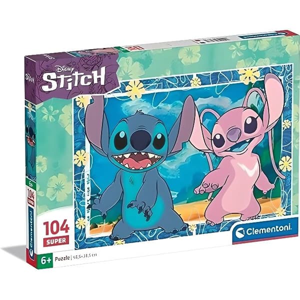 Pussel Barn - CLEMENTONI - DISNEY STITCH - 104 Bitar - 6 År - Klara Färger