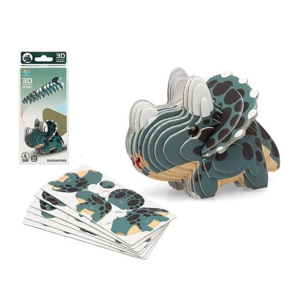 DIY Triceratops Dinosaur 3D-pussel att montera - lärorikt och roligt spel för barn från 5 år och uppåt