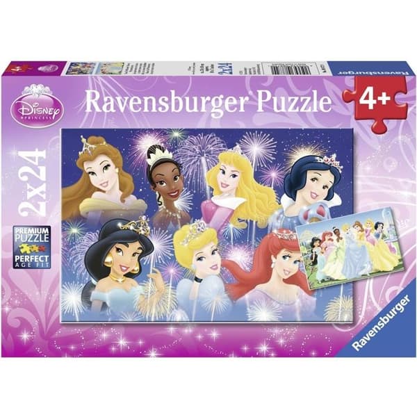 Disney Princesses Pussel 2x24 bitar - Ravensburger - För barn från 4 år och uppåt