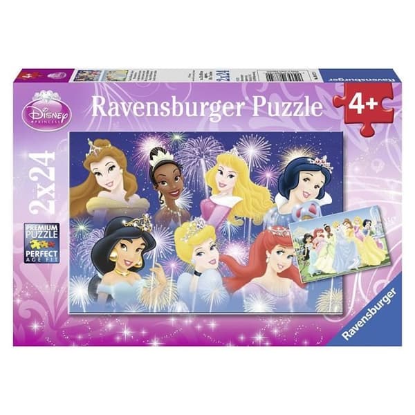 Disney Princesses Pussel 2x24 bitar - Ravensburger - För barn från 4 år och uppåt