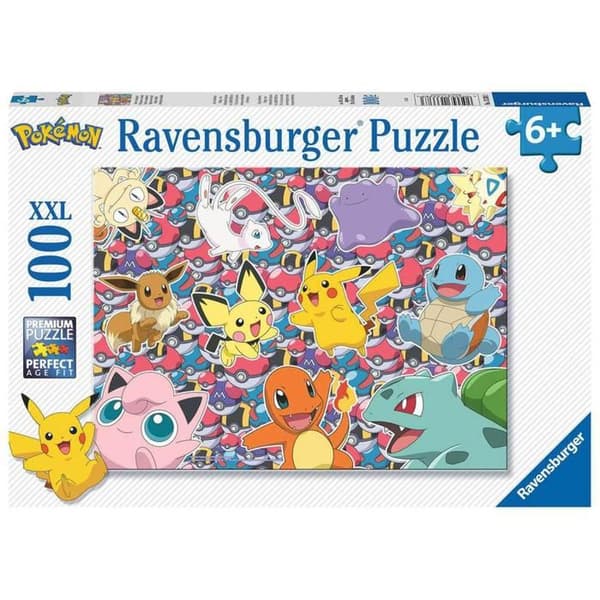 100 bitars XXL-pussel: Pokémon: Redo för strid! Unik färg