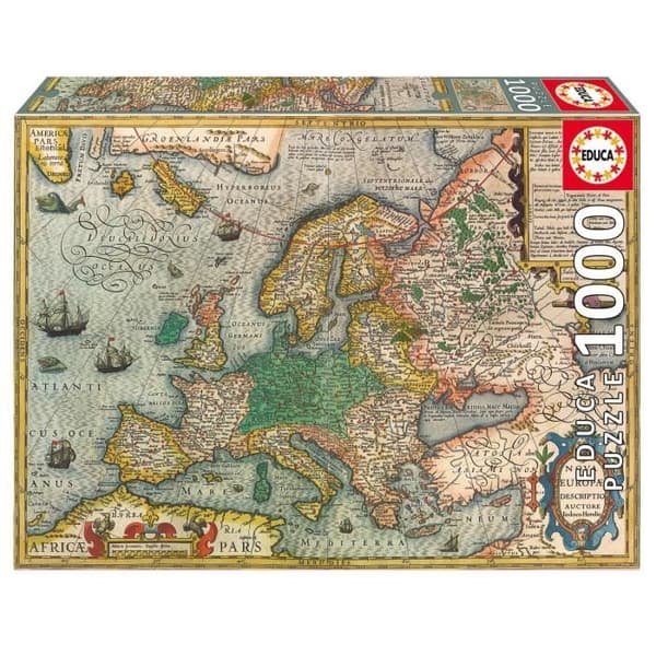 Pusselkarta över Europa - 1000 bitar - Educa varumärke - Resor och karttema