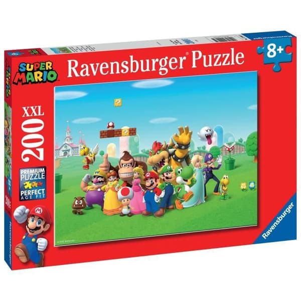 Ravensburger-SUPER MARIO-200 bitar XXL-pussel - Super Mario-äventyren-4005556129935-Åldrar från 8 år och uppåt
