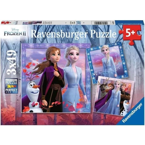 SNÖDrottningen 2 pussel 3x49 bitar - Resan börjar - Ravensburger - Uppsättning barnpussel - Från 5 år