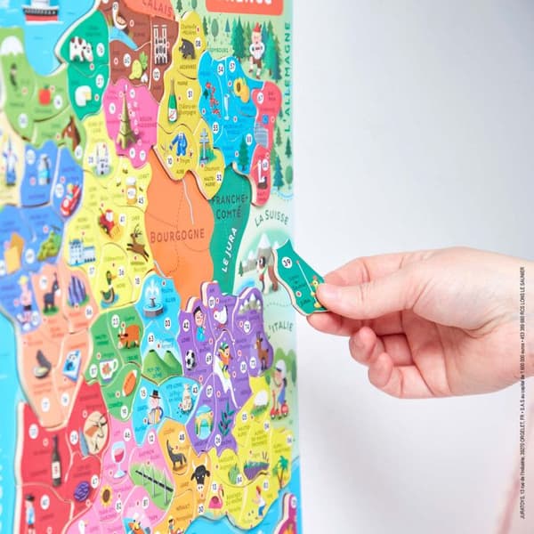 Magnetic France Puzzle 93 st (trä) - JANOD - Nya regioner 2016 - Från 7 år