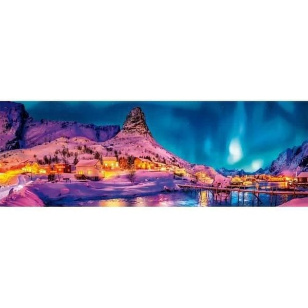 Clementoni panoramapussel - Färgrik natt över Lofoten - 1000 bitar