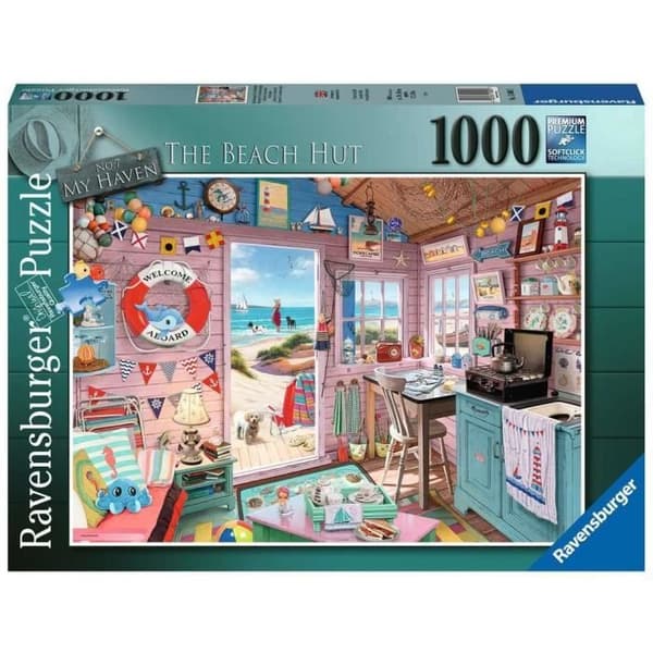 Ravensburger Beach Hut Pussel 1000 bitar - Landskap och natur - Vit - från 14 år och uppåt