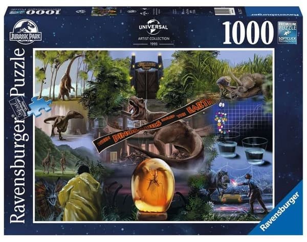 Ravensburger - 1000 bitars pussel - Jurassic Park - Bio och reklam - Flerfärgad - 14 år