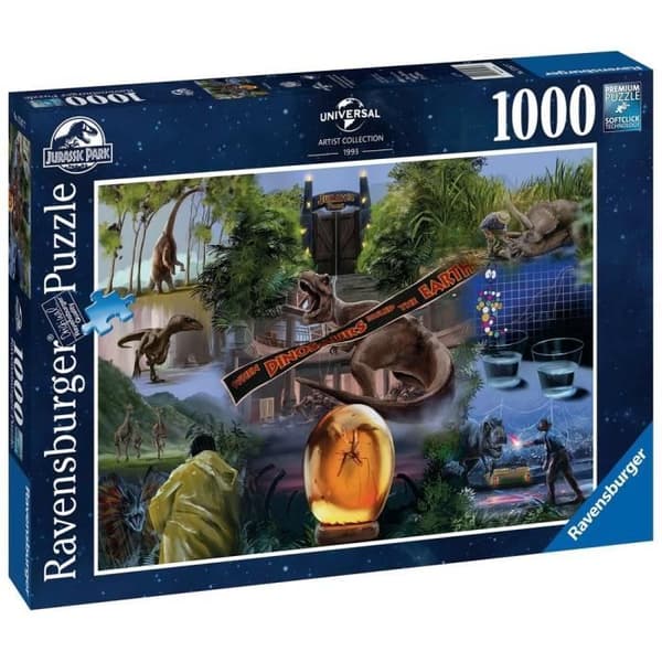 Ravensburger - 1000 bitars pussel - Jurassic Park - Bio och reklam - Flerfärgad - 14 år