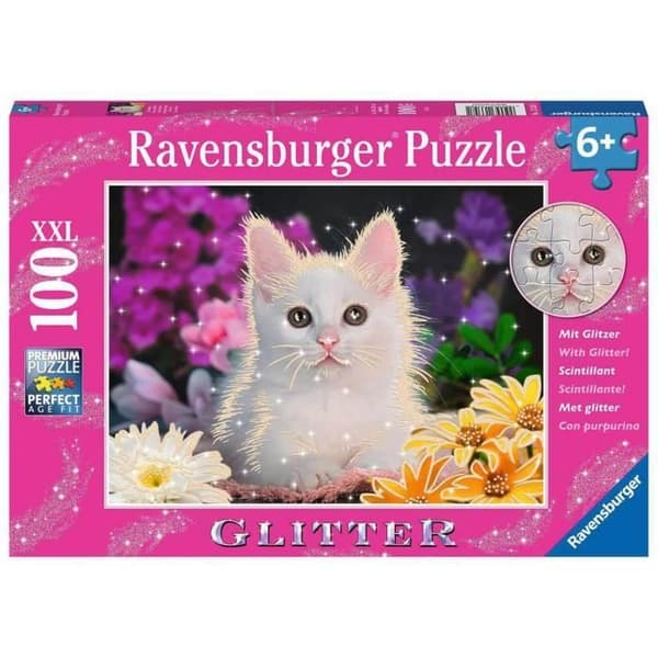 100 bitar XXL pussel - Ravensburger - Glitter katt - Barn - Vit - Från 6 år