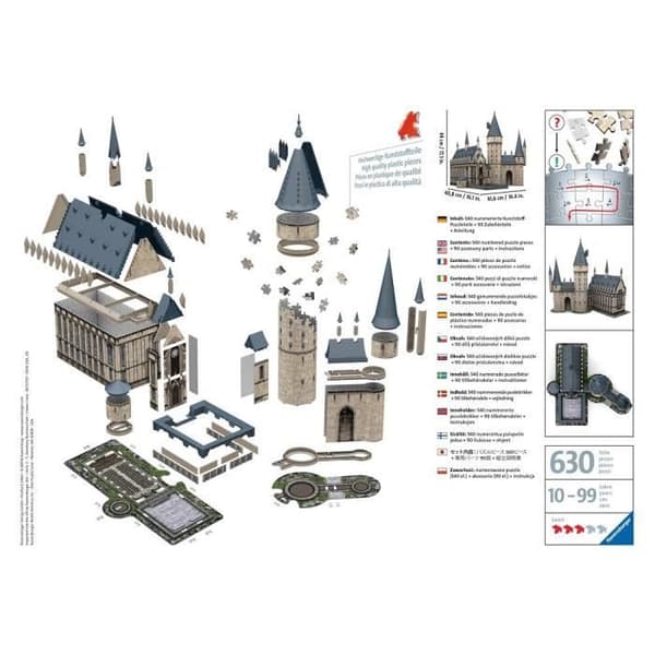3D-pussel Hogwarts Castle - Ravensburger - 540 bitar - Harry Potter - utan lim