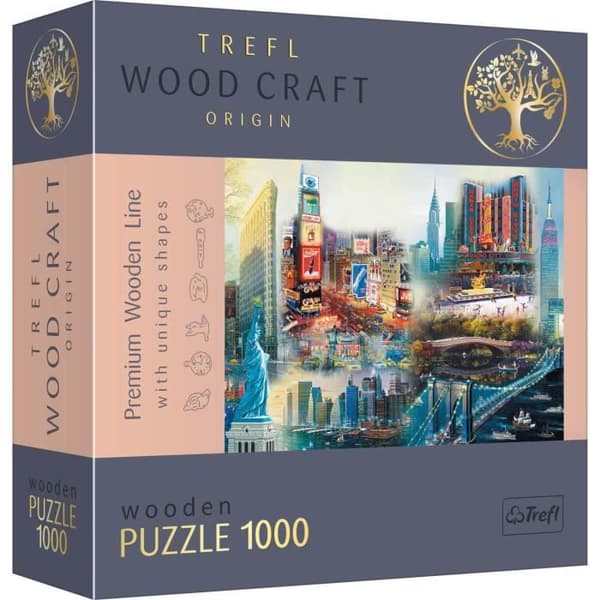 1000 bitars träpussel - TREFL - Collage New York - Vuxen - Resor och kartor