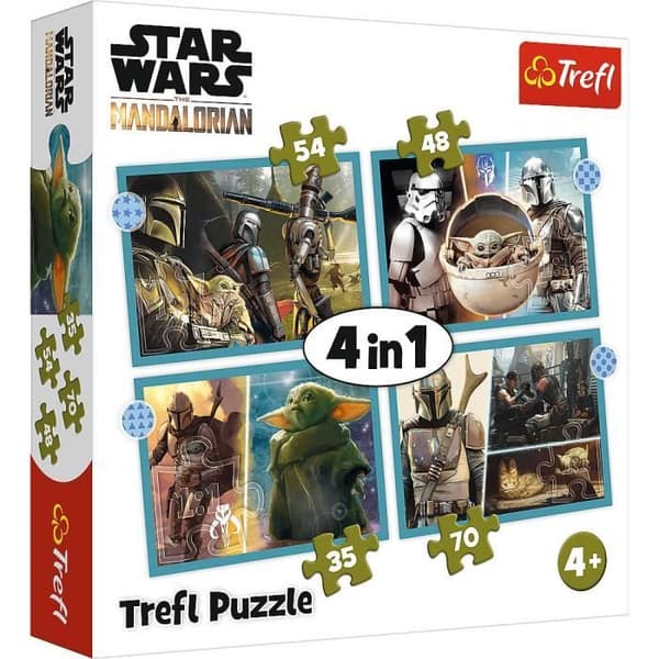 Star Wars Mandalorian-pussel - TREFL - 4 pussel med 35 till 70 element - För barn från 4 år