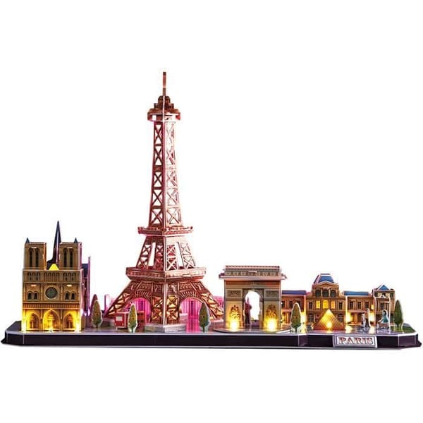 3D-upplyst pussel av staden Paris - XTREM RAIDERS - City Line Paris LED - Barn - 115 bitar