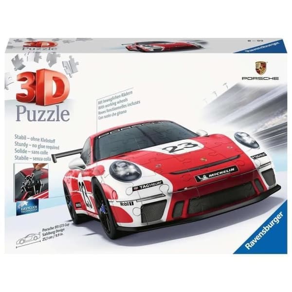 3D-pussel Porsche 911 GT3 Cup Salzburg (med rutnät)