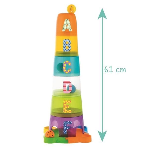 CHICCO Stack &amp; Fun staplingsspel med 5 spellägen och 4 färgglada bollar