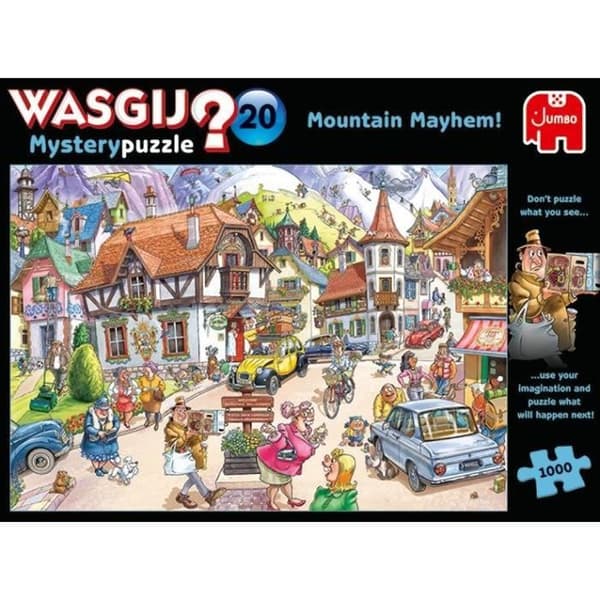 Pussel - JUMBO - Wasgij Mystery 20 Mountain Mayhem! - 1000 stycken - Bergsby