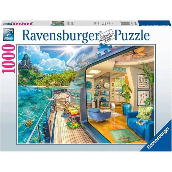 Pussel - RAVENSBURGER - Tropisk ö-charter - 1000 bitar - Blandet - Från 14 år