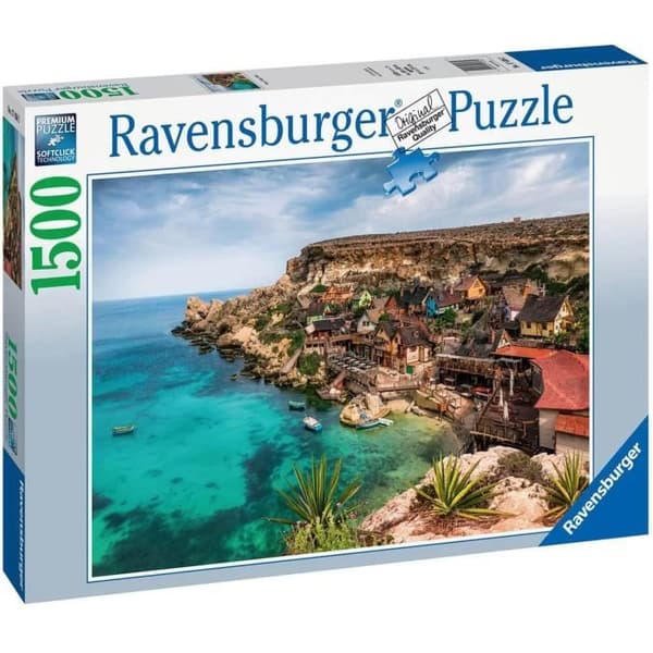 1500 pusselbitar - Ravensburger - Popeye Village Malta - Flerfärgad - Vuxen - 2 års garanti