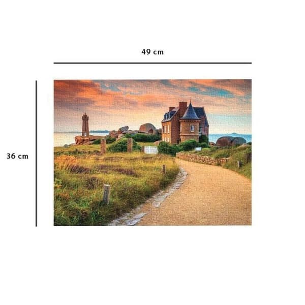 Landskaps- och naturpussel - NATHAN - Mot fyren Ploumanac'h, Bretagne - 500 bitar