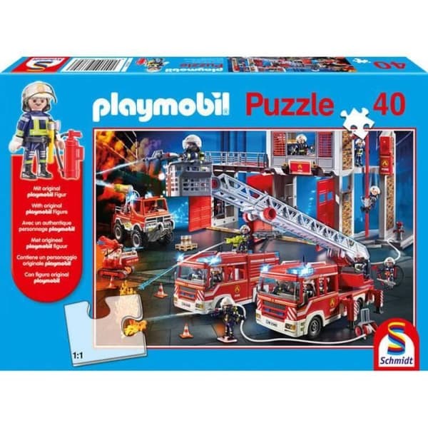 Playmobil Firefighters 40-bitars pussel - SCHMIDT - Tecknade serier och serier - För barn från 4 år och uppåt