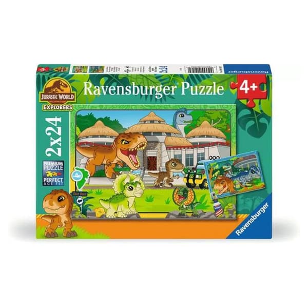Ravensburger - 12.001.057 - Pussel 2x24p Living in the wild Jurassic World Explorers