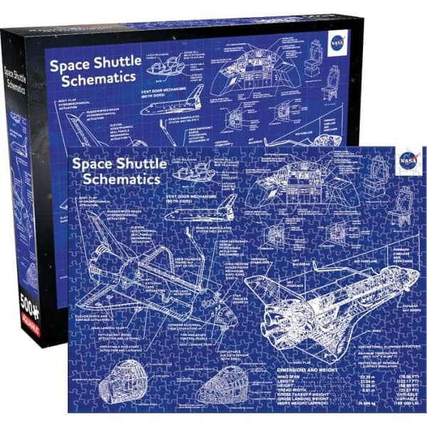 NASA - SHUTTLE SCHEMATIC - PUSSEL 500P '35X48CM' AQUARIUS 62351 - 8403
