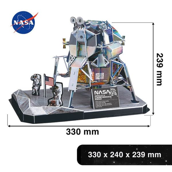 3D-pussel Lunar Module Eagle, 3D-pussel för barn, modell att bygga för vuxna, present till 8-årig pojke, modeller och modellering