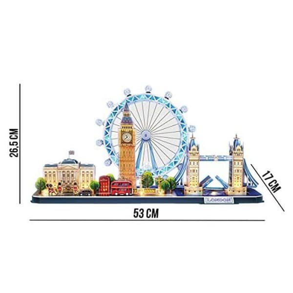 3D-pussel, London LED Cityline, modell att bygga, 3D-pussel för vuxna, pussel för barn 8 år, barnleksaksmodell, 186 bitar
