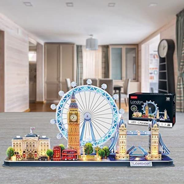 3D-pussel, London LED Cityline, modell att bygga, 3D-pussel för vuxna, pussel för barn 8 år, barnleksaksmodell, 186 bitar