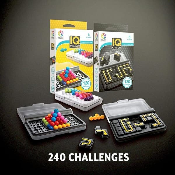 IQ Puzzler Pro + IQ Circuit - Logikspel - Barnpussel - Pedagogiska spel 8 år - Brädspel för barn - 240 utmaningar
