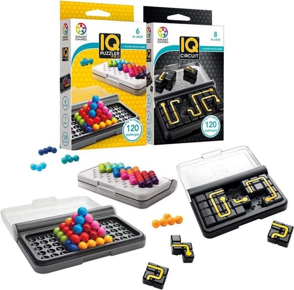 IQ Puzzler Pro + IQ Circuit - Logikspel - Barnpussel - Pedagogiska spel 8 år - Brädspel för barn - 240 utmaningar