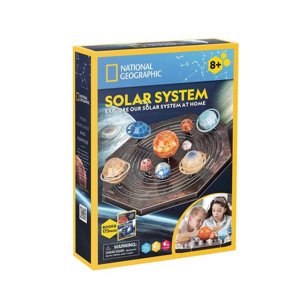 3D-pussel Solsystem National Geographic 3D-pussel Barn +8 år Modell för att montera solsystem 173 bitar 3D-pussel Vuxen