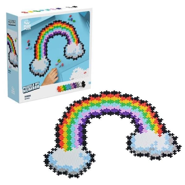 Plus Plus - Children's Rainbow Number Puzzle - Spel för barn - Spel för tjejer 5 år och uppåt