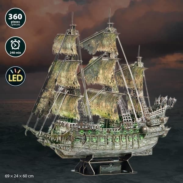 3D-pusselmodell Dutch Pirate Ship LED-ratt - 360 bitar - WORLD BRANDS