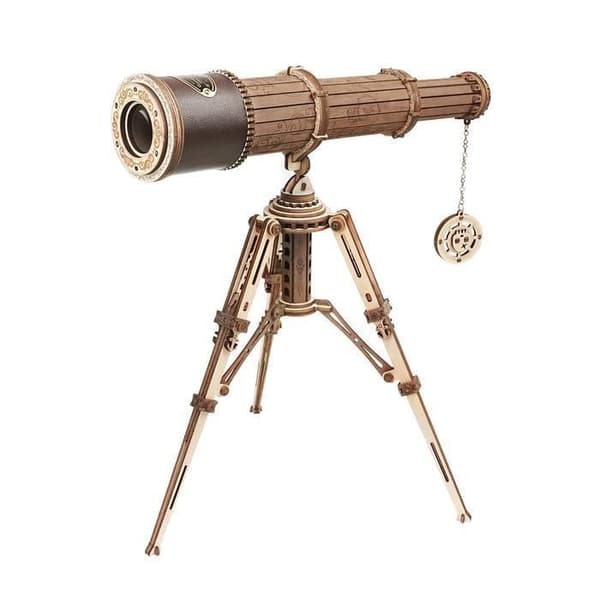 ROBOTIME Trämonokularteleskop - 3D-modellsats att montera - Presentleksak för barn - skala 1:1