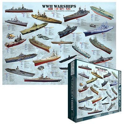 1000 bitars pussel - WWII krigsfartyg - Fordon och maskiner - Blandat - Från 10 år