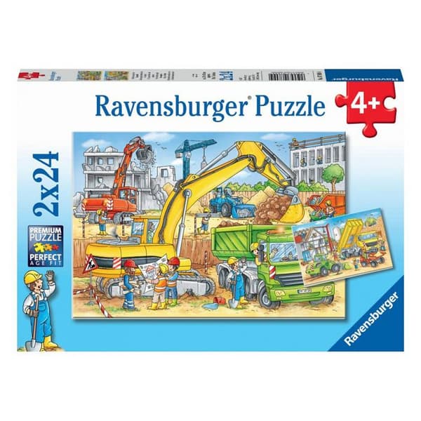 Pussel 2x24 p - Mycket jobb på byggarbetsplatsen - Ravensburger