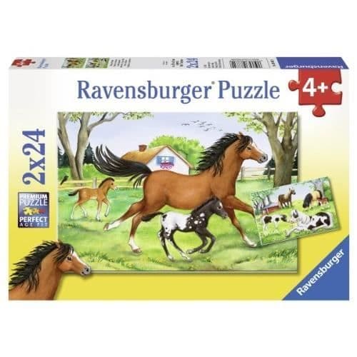 Ravensburger Pussel - Set med 2 pussel på temat hästvärlden - 48 bitar - Barn från 4 år