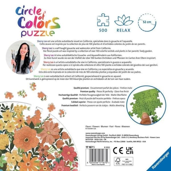 Runda pussel 500 bitar - Blommor (Circle of Colors) - Ravensburger - Landskap och natur - Flerfärgad