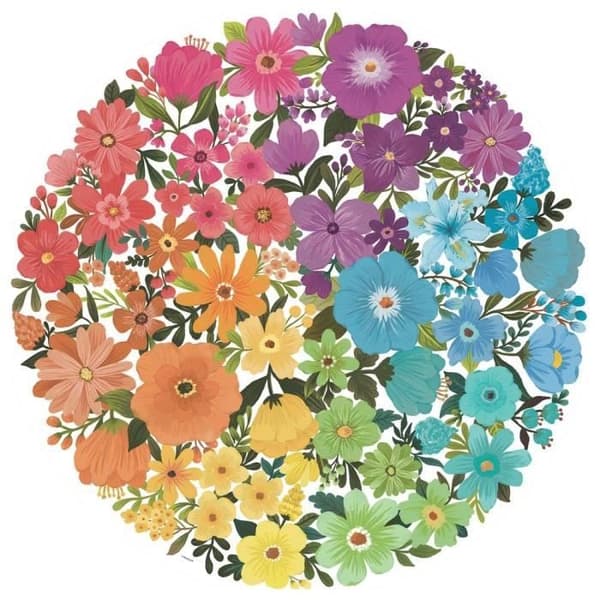 Runda pussel 500 bitar - Blommor (Circle of Colors) - Ravensburger - Landskap och natur - Flerfärgad