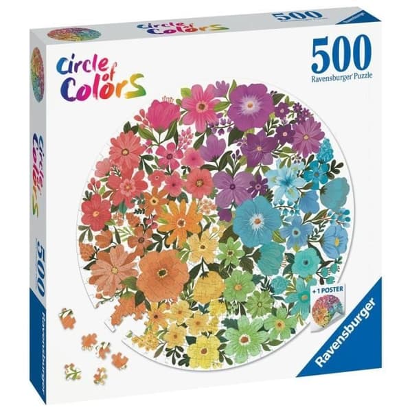 Runda pussel 500 bitar - Blommor (Circle of Colors) - Ravensburger - Landskap och natur - Flerfärgad